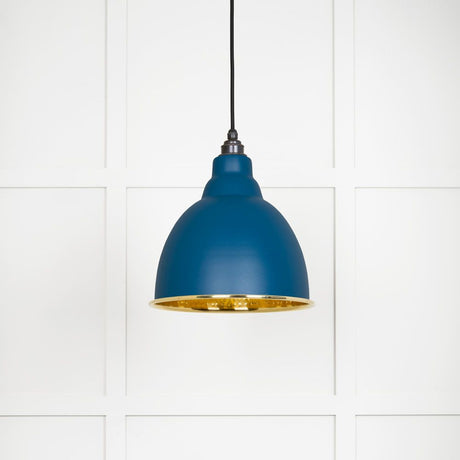 This is an image showing From The Anvil - Hammered Brass Brindley Pendant in Upstream available from T.H Wiggans Architectural Ironmongery in Kendal, quick delivery and discounted prices