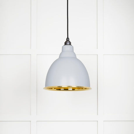 This is an image showing From The Anvil - Smooth Brass Brindley Pendant in Birch available from T.H Wiggans Architectural Ironmongery in Kendal, quick delivery and discounted prices