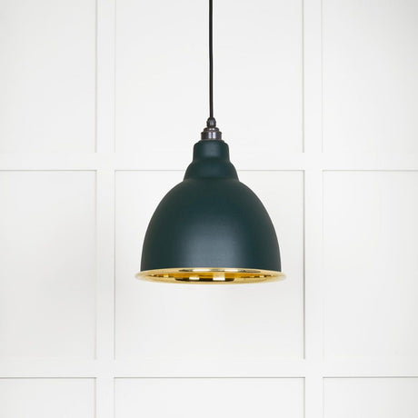 This is an image showing From The Anvil - Smooth Brass Brindley Pendant in Dingle available from T.H Wiggans Architectural Ironmongery in Kendal, quick delivery and discounted prices