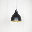 This is an image showing From The Anvil - Smooth Brass Brindley Pendant in Elan Black available from T.H Wiggans Architectural Ironmongery in Kendal, quick delivery and discounted prices