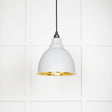 This is an image showing From The Anvil - Smooth Brass Brindley Pendant in Flock available from T.H Wiggans Architectural Ironmongery in Kendal, quick delivery and discounted prices