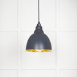 This is an image showing From The Anvil - Smooth Brass Brindley Pendant in Slate available from T.H Wiggans Architectural Ironmongery in Kendal, quick delivery and discounted prices