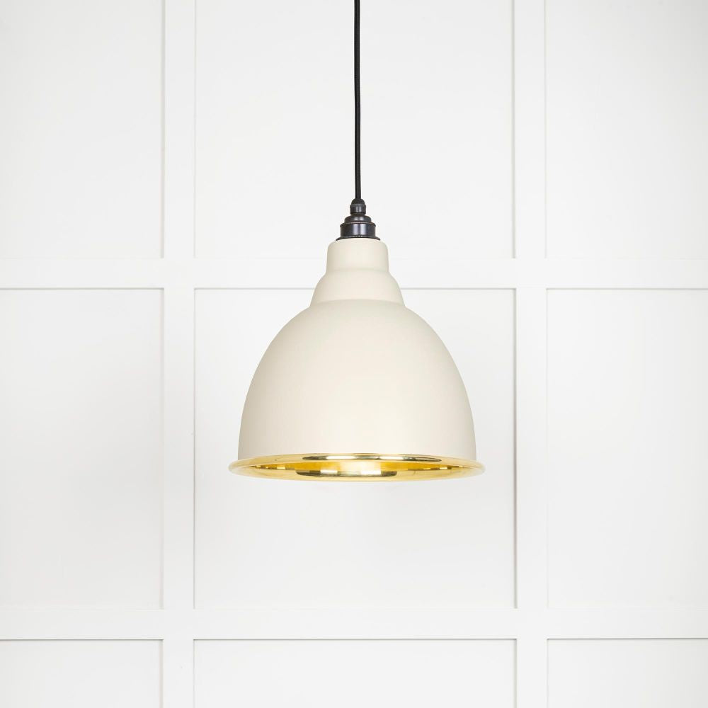 This is an image showing From The Anvil - Smooth Brass Brindley Pendant in Teasel available from T.H Wiggans Architectural Ironmongery in Kendal, quick delivery and discounted prices