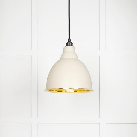 This is an image showing From The Anvil - Smooth Brass Brindley Pendant in Teasel available from T.H Wiggans Architectural Ironmongery in Kendal, quick delivery and discounted prices