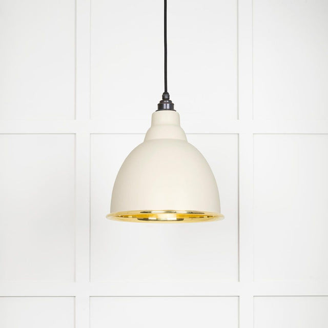 This is an image showing From The Anvil - Smooth Brass Brindley Pendant in Teasel available from T.H Wiggans Architectural Ironmongery in Kendal, quick delivery and discounted prices