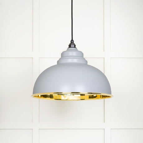 This is an image showing From The Anvil - Smooth Brass Harborne Pendant in Birch available from T.H Wiggans Architectural Ironmongery in Kendal, quick delivery and discounted prices