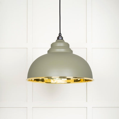This is an image showing From The Anvil - Smooth Brass Harborne Pendant in Tump available from T.H Wiggans Architectural Ironmongery in Kendal, quick delivery and discounted prices