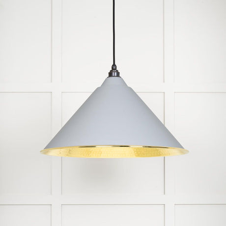 This is an image showing From The Anvil - Hammered Brass Hockley Pendant in Birch available from T.H Wiggans Architectural Ironmongery in Kendal, quick delivery and discounted prices