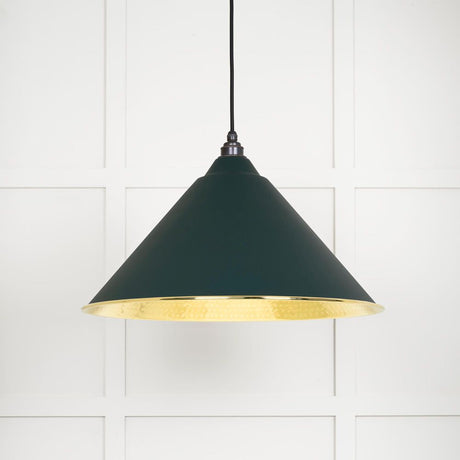 This is an image showing From The Anvil - Hammered Brass Hockley Pendant in Dingle available from T.H Wiggans Architectural Ironmongery in Kendal, quick delivery and discounted prices
