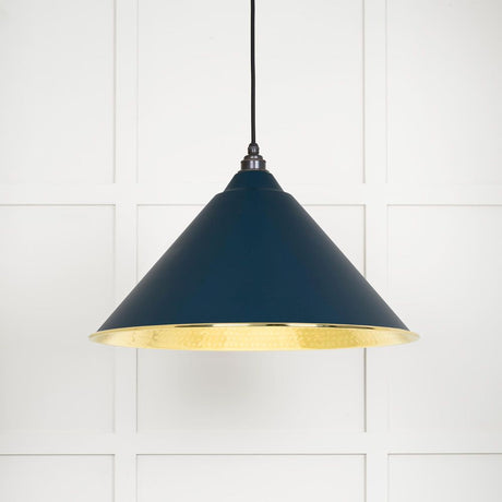 This is an image showing From The Anvil - Hammered Brass Hockley Pendant in Dusk available from T.H Wiggans Architectural Ironmongery in Kendal, quick delivery and discounted prices