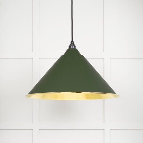 This is an image showing From The Anvil - Hammered Brass Hockley Pendant in Heath available from T.H Wiggans Architectural Ironmongery in Kendal, quick delivery and discounted prices