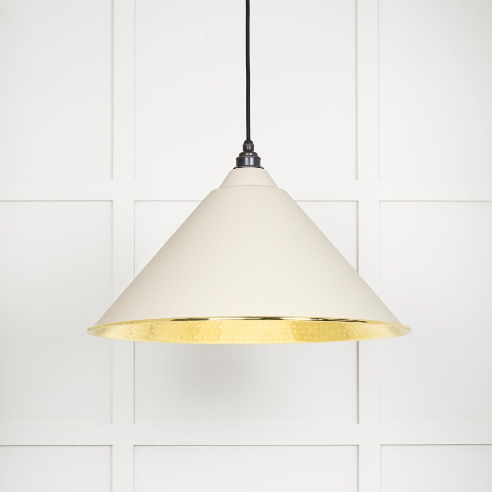 This is an image showing From The Anvil - Hammered Brass Hockley Pendant in Teasel available from T.H Wiggans Architectural Ironmongery in Kendal, quick delivery and discounted prices