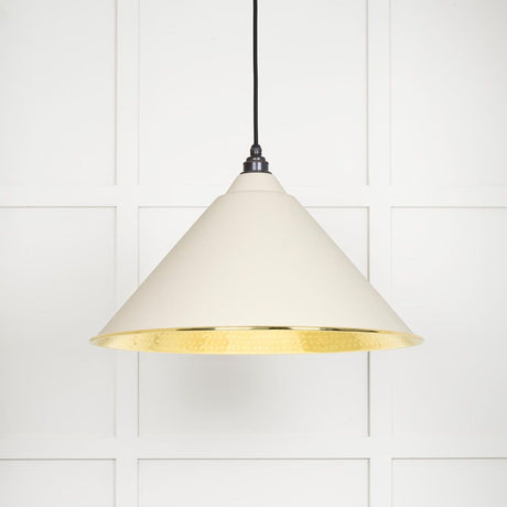 This is an image showing From The Anvil - Hammered Brass Hockley Pendant in Teasel available from T.H Wiggans Architectural Ironmongery in Kendal, quick delivery and discounted prices