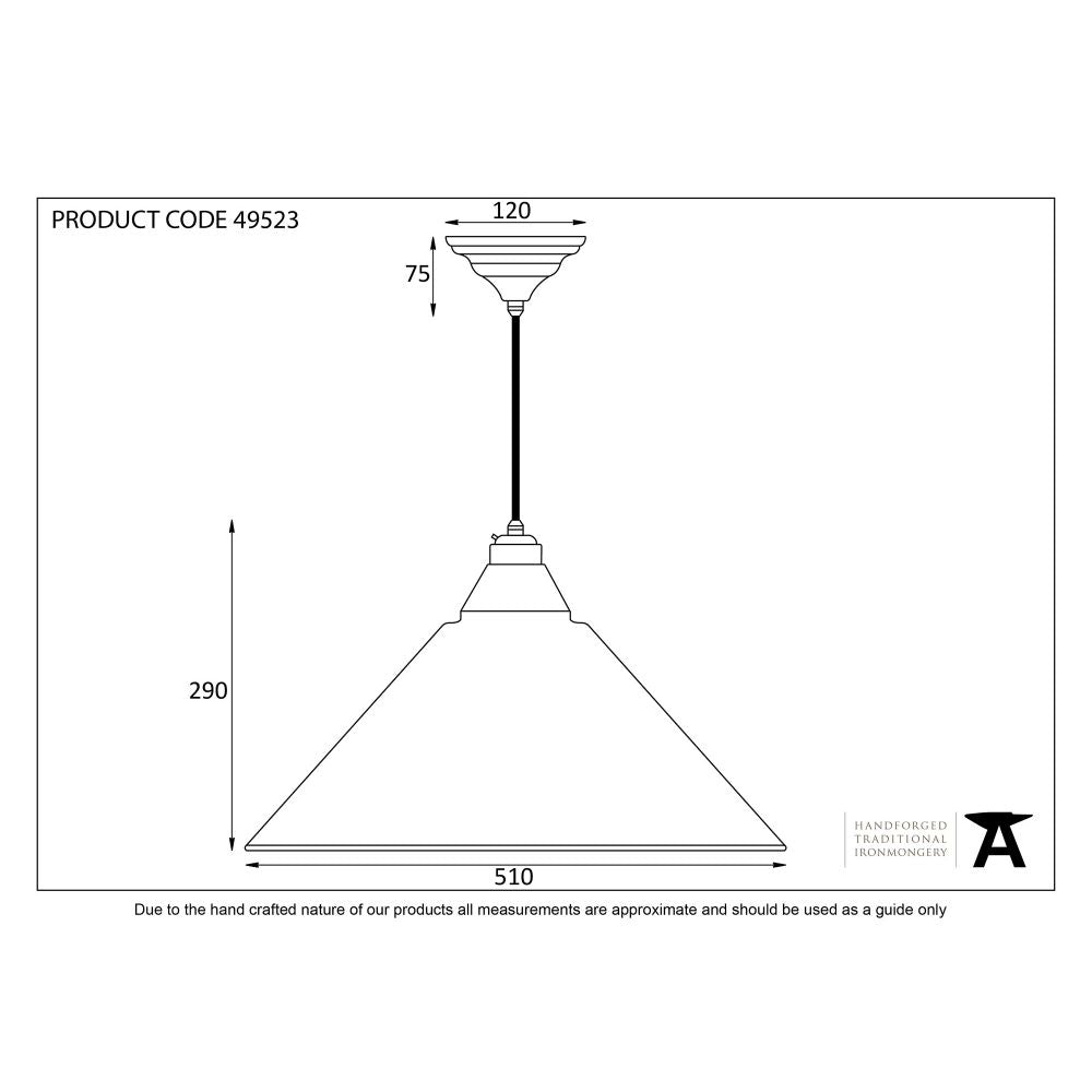 This is an image showing From The Anvil - Hammered Brass Hockley Pendant available from T.H Wiggans Architectural Ironmongery in Kendal, quick delivery and discounted prices