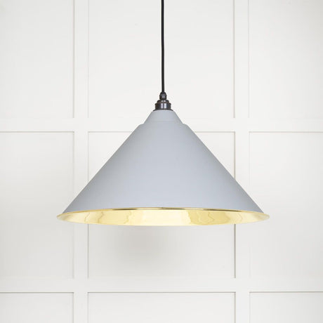 This is an image showing From The Anvil - Smooth Brass Hockley Pendant in Birch available from T.H Wiggans Architectural Ironmongery in Kendal, quick delivery and discounted prices
