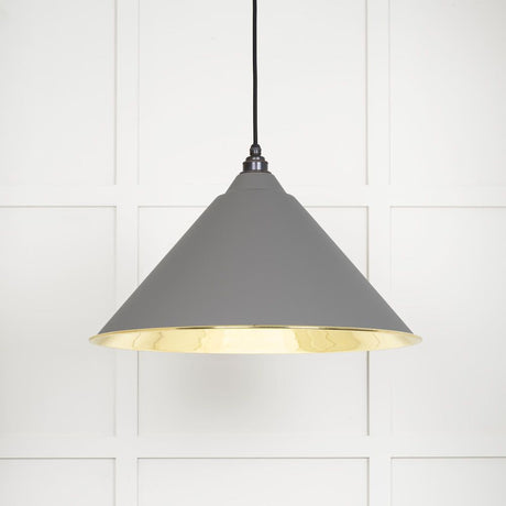 This is an image showing From The Anvil - Smooth Brass Hockley Pendant in Bluff available from T.H Wiggans Architectural Ironmongery in Kendal, quick delivery and discounted prices