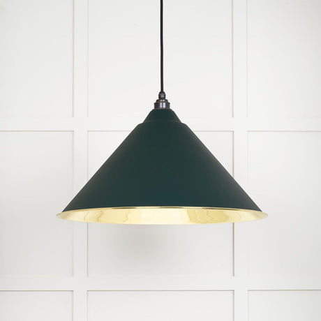 This is an image showing From The Anvil - Smooth Brass Hockley Pendant in Dingle available from T.H Wiggans Architectural Ironmongery in Kendal, quick delivery and discounted prices