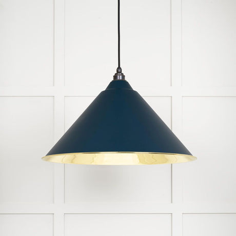 This is an image showing From The Anvil - Smooth Brass Hockley Pendant in Dusk available from T.H Wiggans Architectural Ironmongery in Kendal, quick delivery and discounted prices