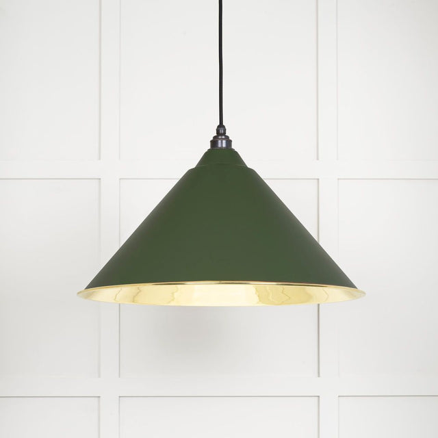 This is an image showing From The Anvil - Smooth Brass Hockley Pendant in Heath available from T.H Wiggans Architectural Ironmongery in Kendal, quick delivery and discounted prices