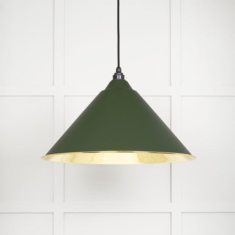 This is an image showing From The Anvil - Smooth Brass Hockley Pendant in Heath available from T.H Wiggans Architectural Ironmongery in Kendal, quick delivery and discounted prices