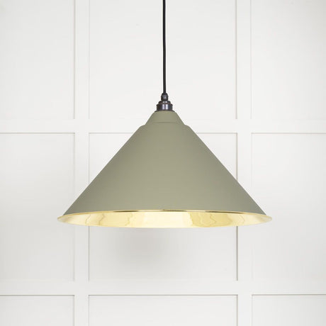 This is an image showing From The Anvil - Smooth Brass Hockley Pendant in Tump available from T.H Wiggans Architectural Ironmongery in Kendal, quick delivery and discounted prices