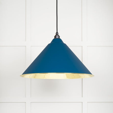 This is an image showing From The Anvil - Smooth Brass Hockley Pendant in Upstream available from T.H Wiggans Architectural Ironmongery in Kendal, quick delivery and discounted prices