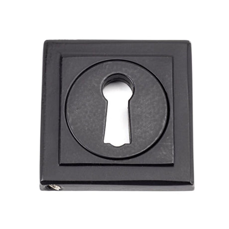 This is an image of From The Anvil - Matt Black Round Escutcheon (Square) available to order from T.H Wiggans Architectural Ironmongery in Kendal, quick delivery and discounted prices.