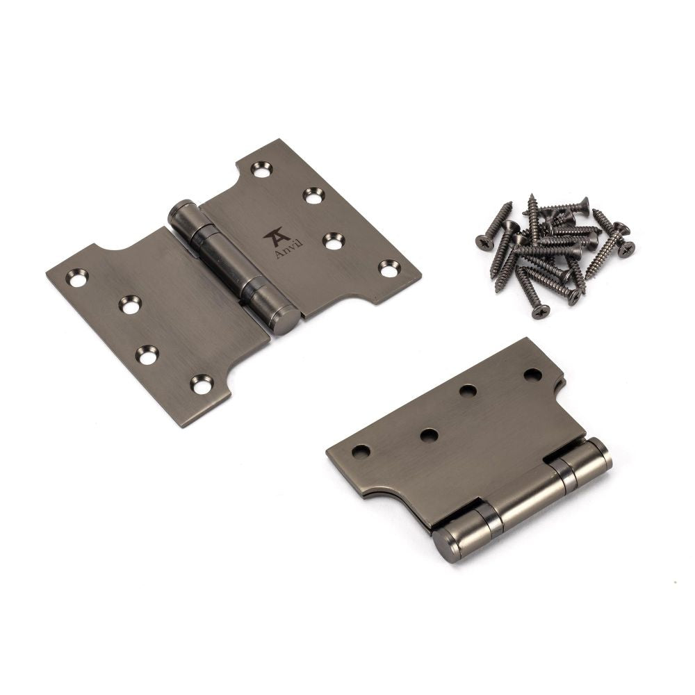 This is an image showing From The Anvil - Aged Bronze 4" x 3" x 5" Parliament Hinge (pair) ss available from T.H Wiggans Architectural Ironmongery, quick delivery and discounted prices