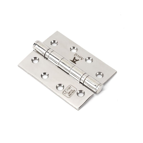 This is an image showing From The Anvil - Polished SS 4" Ball Bearing Butt Hinge (pair) available from T.H Wiggans Architectural Ironmongery in Kendal, quick delivery and discounted prices