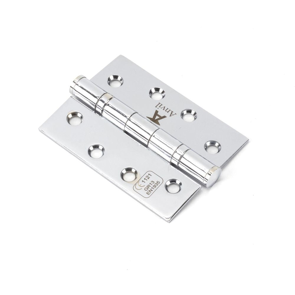 This is an image showing From The Anvil - Polished Chrome 4" Ball Bearing Butt Hinge (pair) ss available from T.H Wiggans Architectural Ironmongery in Kendal, quick delivery and discounted prices