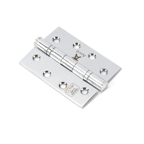 This is an image showing From The Anvil - Polished Chrome 4" Ball Bearing Butt Hinge (pair) ss available from T.H Wiggans Architectural Ironmongery in Kendal, quick delivery and discounted prices