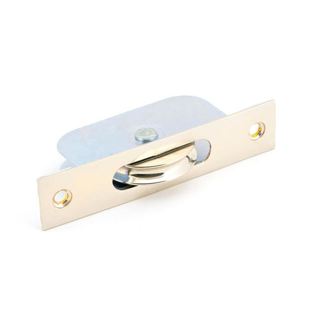 This is an image showing From The Anvil - Polished Nickel Square Ended Sash Pulley 75kg available from T.H Wiggans Architectural Ironmongery in Kendal, quick delivery and discounted prices