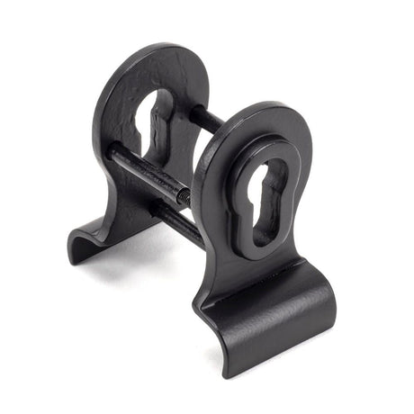 This is an image of From The Anvil - Matt Black 50mm Euro Door Pull (Back to Back fixing) available to order from T.H Wiggans Architectural Ironmongery in Kendal, quick delivery and discounted prices.