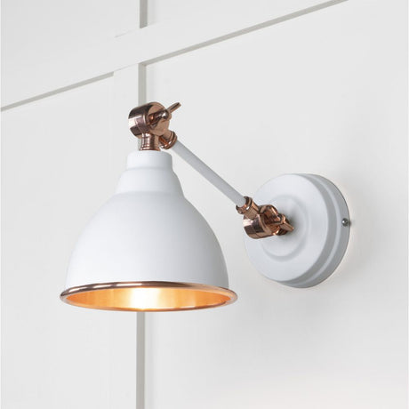 This is an image showing From The Anvil - Smooth Copper Brindley Wall Light in Flock available from T.H Wiggans Architectural Ironmongery in Kendal, quick delivery and discounted prices