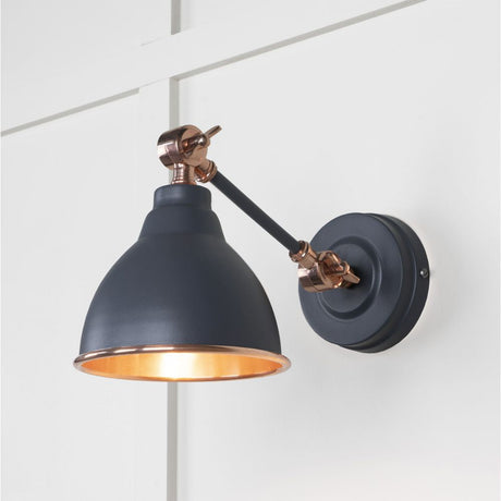 This is an image showing From The Anvil - Smooth Copper Brindley Wall Light in Slate available from T.H Wiggans Architectural Ironmongery in Kendal, quick delivery and discounted prices