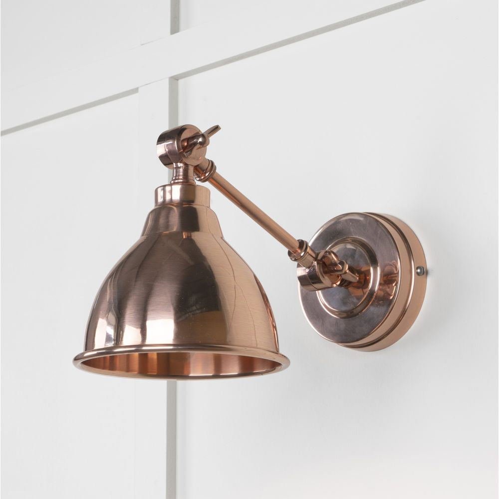 This is an image showing From The Anvil - Smooth Copper Brindley Wall Light available from T.H Wiggans Architectural Ironmongery in Kendal, quick delivery and discounted prices