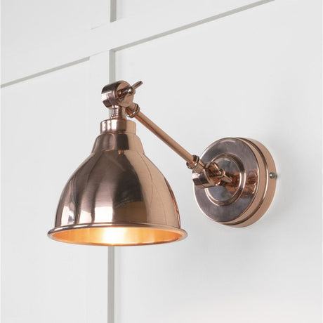 This is an image showing From The Anvil - Smooth Copper Brindley Wall Light available from T.H Wiggans Architectural Ironmongery in Kendal, quick delivery and discounted prices