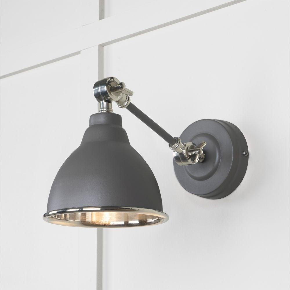 This is an image showing From The Anvil - Smooth Nickel Brindley Wall Light in Bluff available from T.H Wiggans Architectural Ironmongery in Kendal, quick delivery and discounted prices