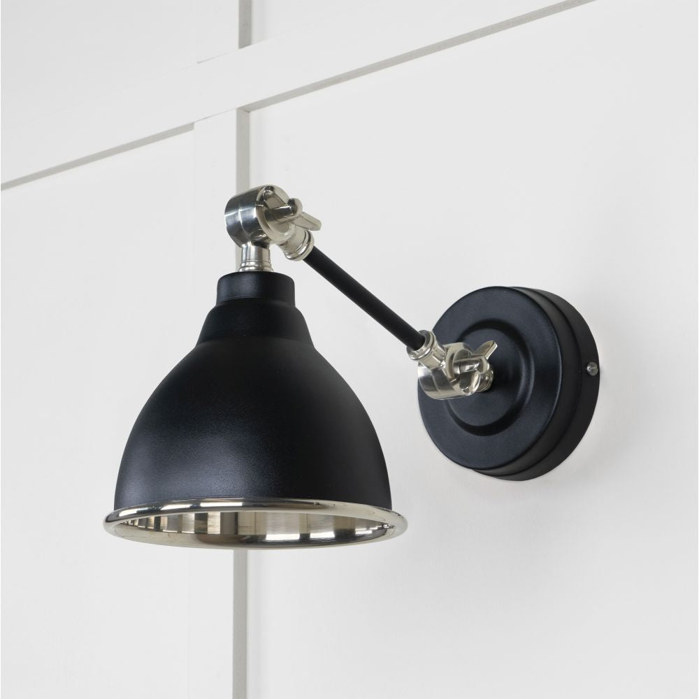 This is an image showing From The Anvil - Smooth Nickel Brindley Wall Light in Elan Black available from T.H Wiggans Architectural Ironmongery in Kendal, quick delivery and discounted prices