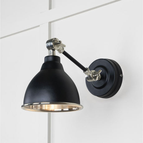 This is an image showing From The Anvil - Smooth Nickel Brindley Wall Light in Elan Black available from T.H Wiggans Architectural Ironmongery in Kendal, quick delivery and discounted prices