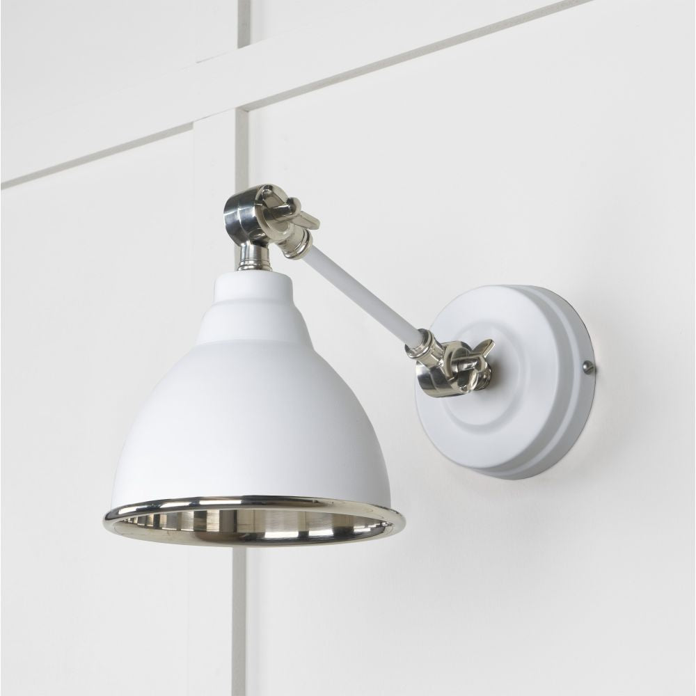 This is an image showing From The Anvil - Smooth Nickel Brindley Wall Light in Flock available from T.H Wiggans Architectural Ironmongery in Kendal, quick delivery and discounted prices