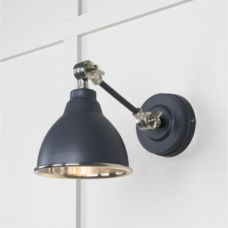 This is an image showing From The Anvil - Smooth Nickel Brindley Wall Light in Slate available from T.H Wiggans Architectural Ironmongery in Kendal, quick delivery and discounted prices