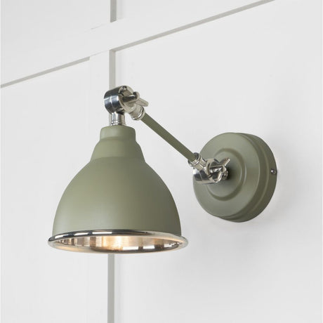 This is an image showing From The Anvil - Smooth Nickel Brindley Wall Light in Tump available from T.H Wiggans Architectural Ironmongery in Kendal, quick delivery and discounted prices