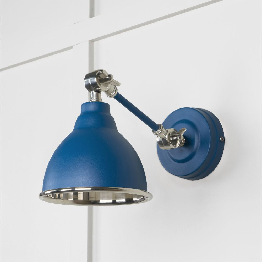 This is an image showing From The Anvil - Smooth Nickel Brindley Wall Light in Upstream available from T.H Wiggans Architectural Ironmongery in Kendal, quick delivery and discounted prices