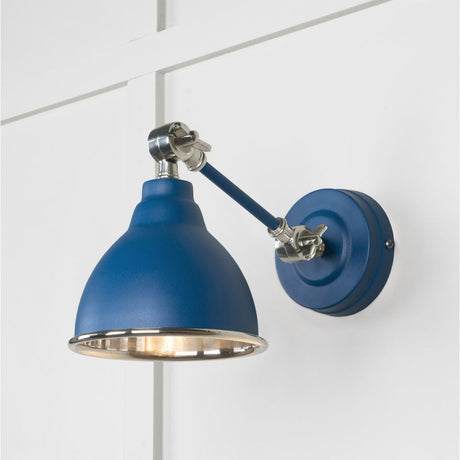 This is an image showing From The Anvil - Smooth Nickel Brindley Wall Light in Upstream available from T.H Wiggans Architectural Ironmongery in Kendal, quick delivery and discounted prices
