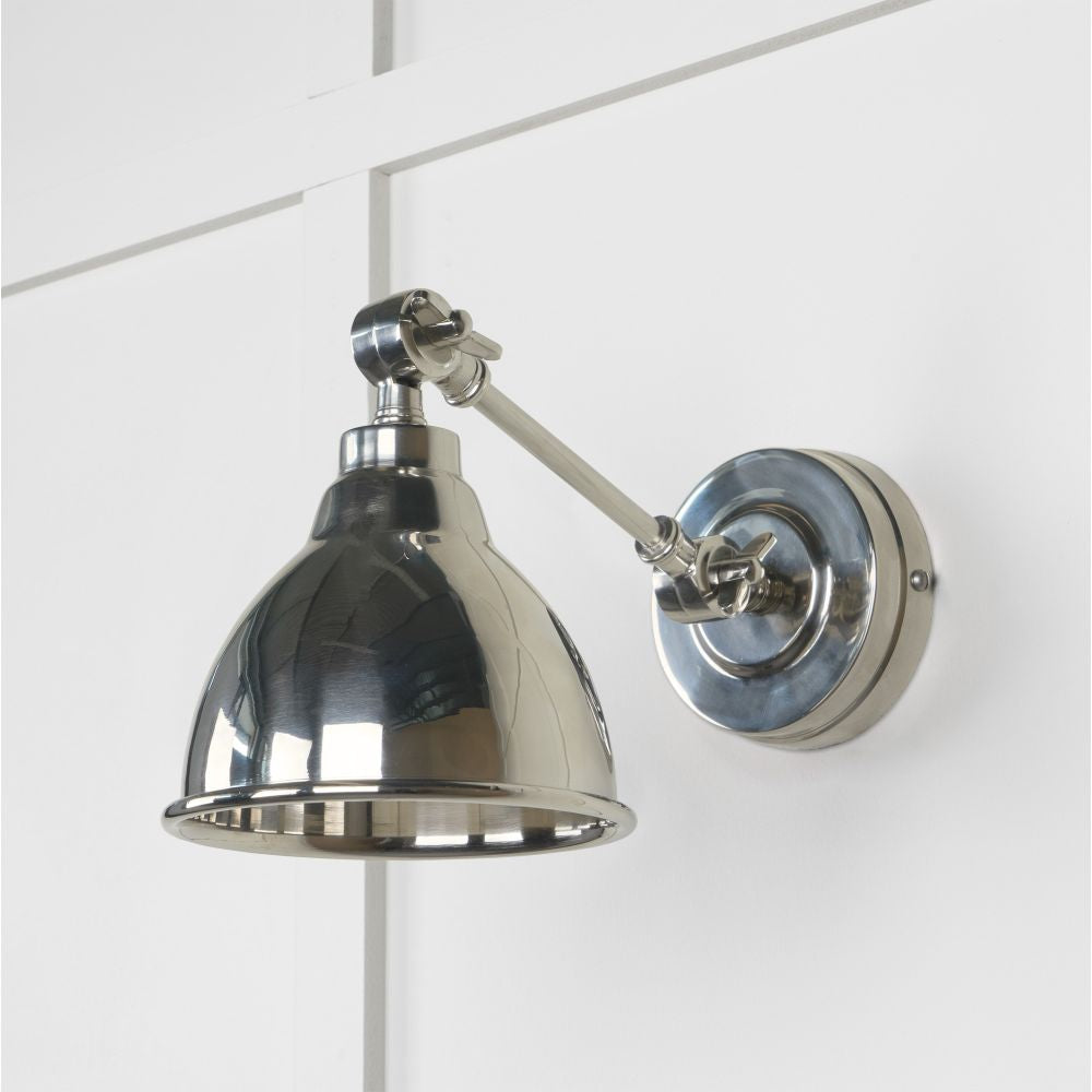 This is an image showing From The Anvil - Smooth Nickel Brindley Wall Light available from T.H Wiggans Architectural Ironmongery in Kendal, quick delivery and discounted prices