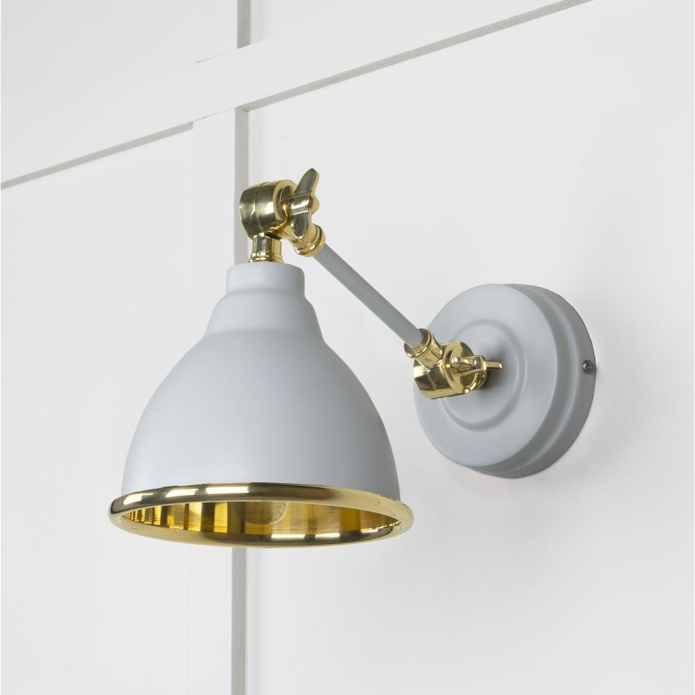 This is an image showing From The Anvil - Smooth Brass Brindley Wall Light in Birch available from T.H Wiggans Architectural Ironmongery in Kendal, quick delivery and discounted prices