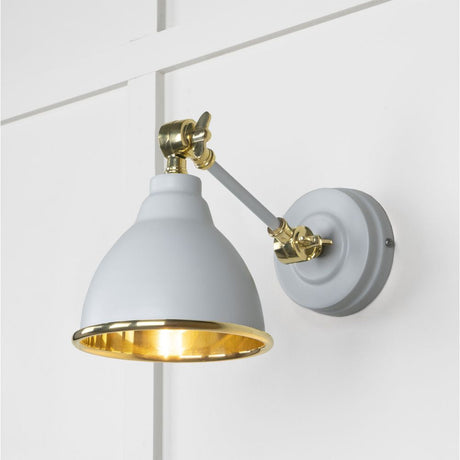 This is an image showing From The Anvil - Smooth Brass Brindley Wall Light in Birch available from T.H Wiggans Architectural Ironmongery in Kendal, quick delivery and discounted prices