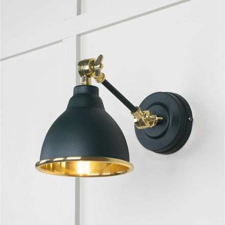 This is an image showing From The Anvil - Smooth Brass Brindley Wall Light in Dingle available from T.H Wiggans Architectural Ironmongery in Kendal, quick delivery and discounted prices