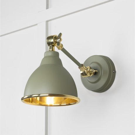 This is an image showing From The Anvil - Smooth Brass Brindley Wall Light in Tump available from T.H Wiggans Architectural Ironmongery in Kendal, quick delivery and discounted prices